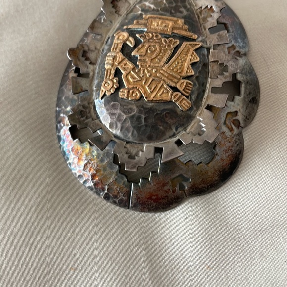 Peruvian Silver & gold broach - Picture 6 of 12